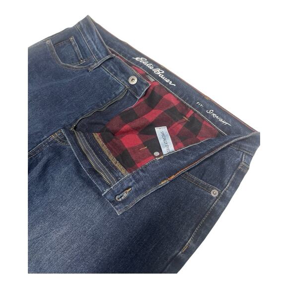 Eddie Bauer Mens Straight Fit Flannel Lined Jeans 38x32 Blue Cotton Blend - Picture 4 of 8